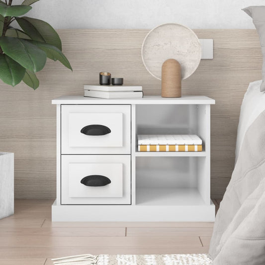 Comodino Bianco Lucido 60x35,5x45 cm - homemem39
