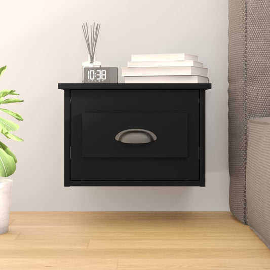 Comodino a Parete Nero 41,5x36x28 cm - homemem39
