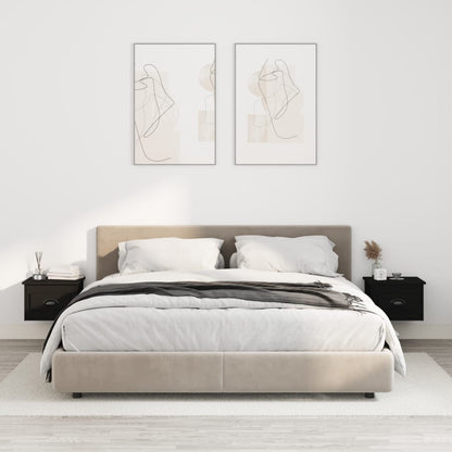 Comodini a Parete 2 pz Neri 41,5x36x28 cm - homemem39