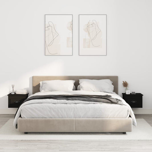 Comodini a Parete 2 pz Neri 41,5x36x28 cm - homemem39