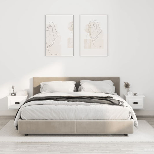 Comodini a Parete 2 pz Bianco Lucido 41,5x36x28 cm - homemem39