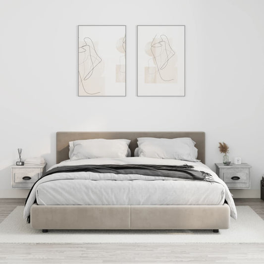 Comodini a Parete 2 pz Grigio Cemento 41,5x36x28 cm - homemem39