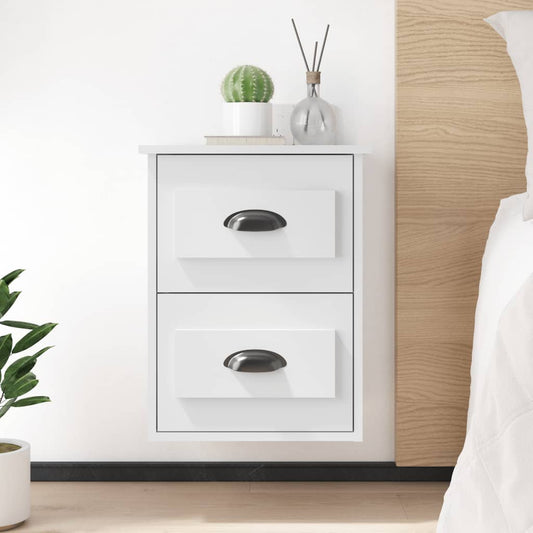 Comodini a Parete 2 pz Bianchi 41,5x36x53 cm - homemem39