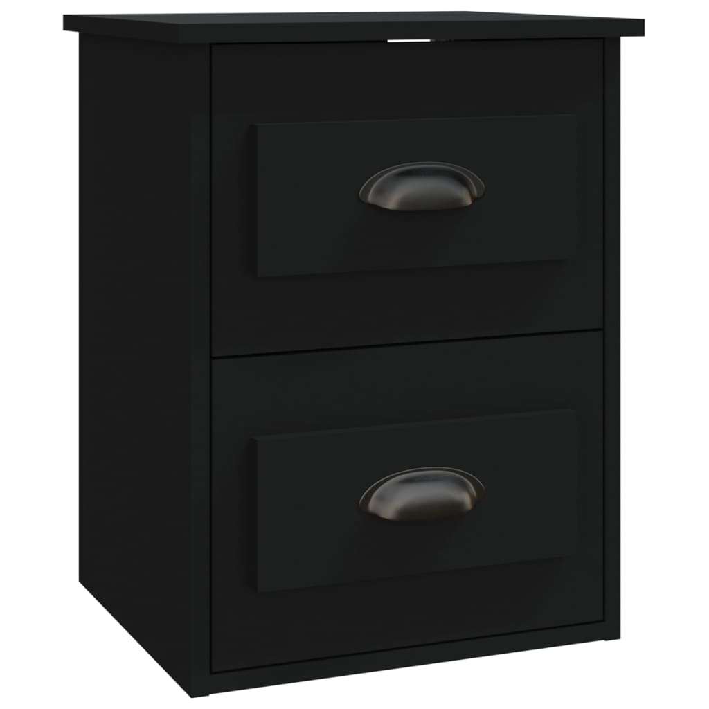 Comodino a Parete Nero 41,5x36x53 cm - homemem39