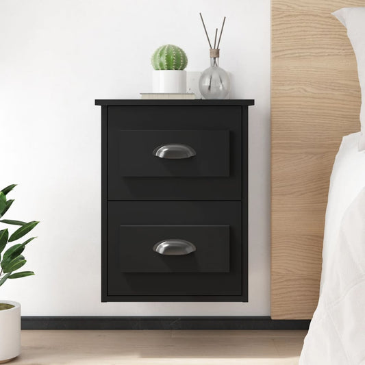 Comodino a Parete Nero 41,5x36x53 cm - homemem39