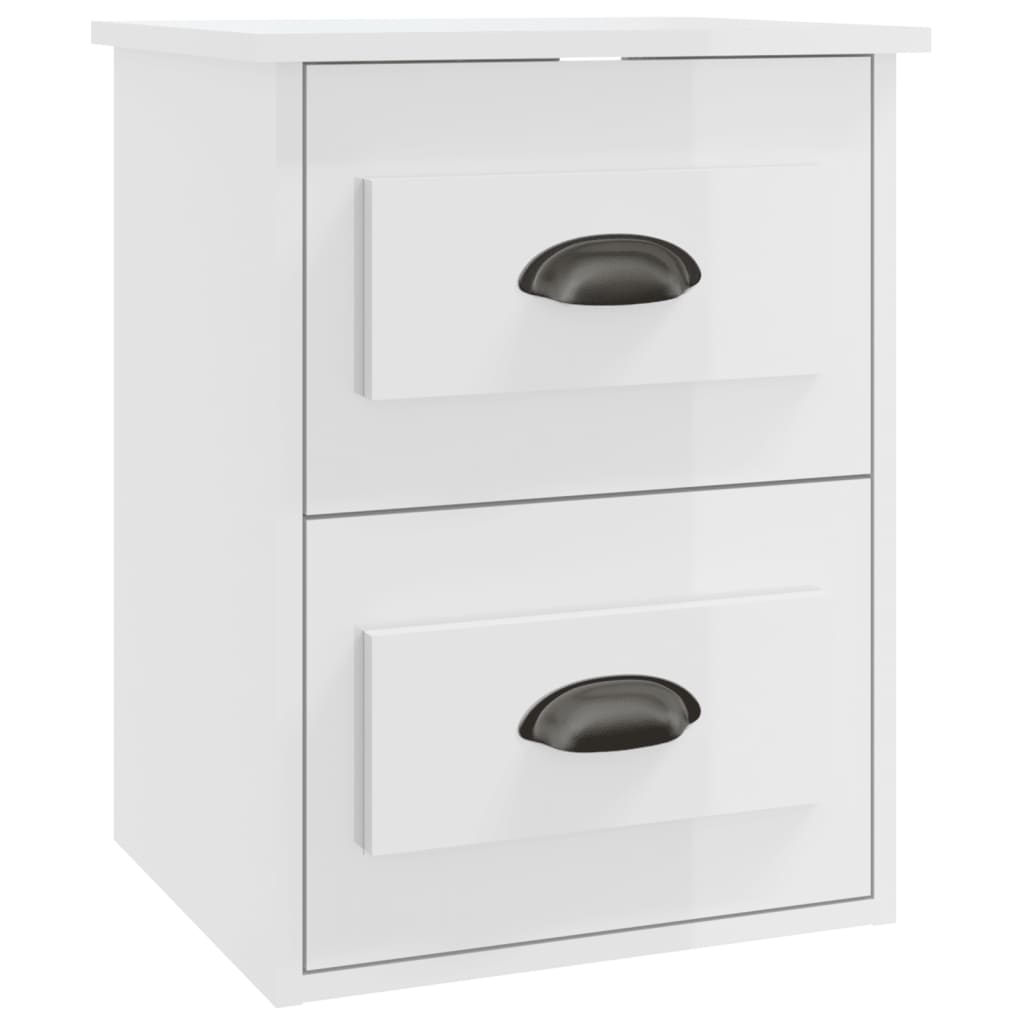 Comodino a Parete Bianco Lucido 41,5x36x53 cm - homemem39