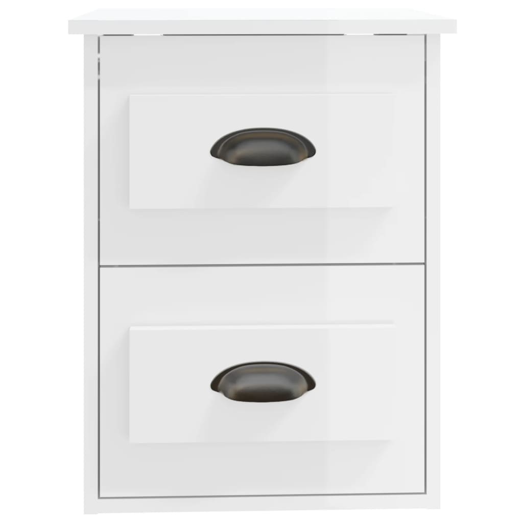 Comodino a Parete Bianco Lucido 41,5x36x53 cm - homemem39