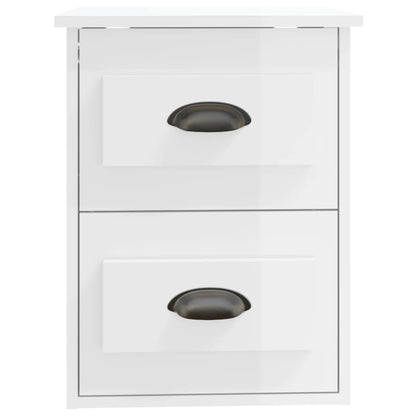 Comodino a Parete Bianco Lucido 41,5x36x53 cm - homemem39