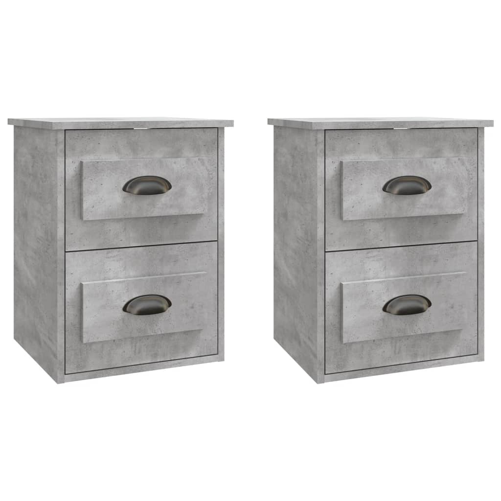 Comodini a Parete 2 pz Grigio Cemento 41,5x36x53 cm - homemem39