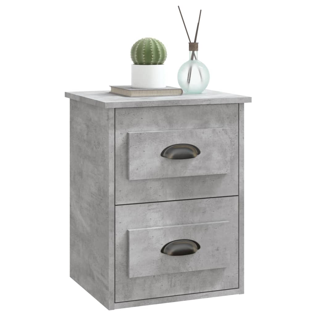 Comodini a Parete 2 pz Grigio Cemento 41,5x36x53 cm - homemem39