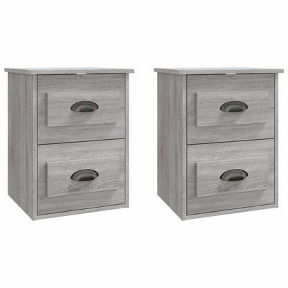 Comodini a Parete 2 pz Grigio Sonoma 41,5x36x53 cm - homemem39