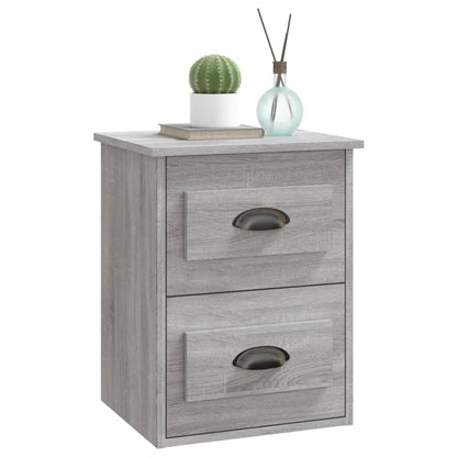 Comodini a Parete 2 pz Grigio Sonoma 41,5x36x53 cm - homemem39