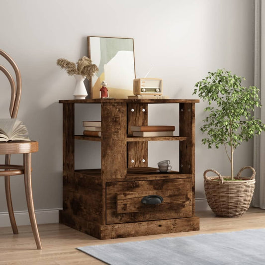 Tavolino Rovere Fumo 50x50x60 cm in Legno Multistrato - homemem39