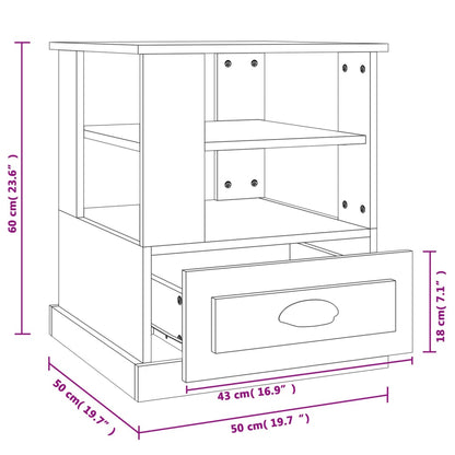 Tavolino Grigio Sonoma 50x50x60 cm in Legno Multistrato - homemem39