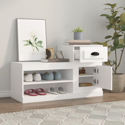 Scarpiera Bianca 100x42x60 cm in Legno Multistrato - homemem39