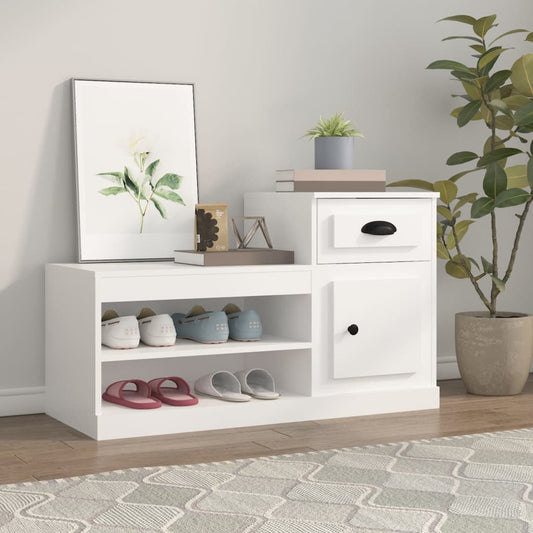 Scarpiera Bianca 100x42x60 cm in Legno Multistrato - homemem39