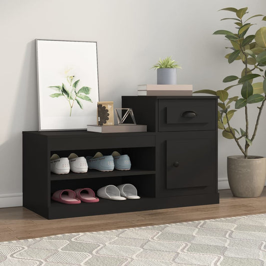 Scarpiera Nera 100x42x60 cm in Legno Multistrato - homemem39