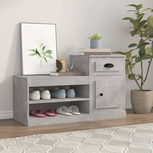 Scarpiera Grigio Cemento 100x42x60 cm in Legno Multistrato - homemem39