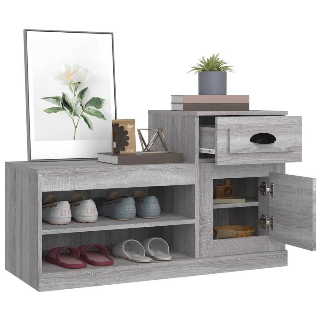 Scarpiera Grigio Sonoma 100x42x60 cm in Legno Multistrato - homemem39