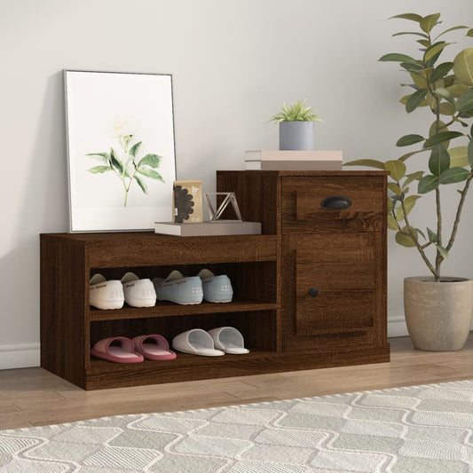 Scarpiera Rovere Marrone 100x42x60 cm in Legno Multistrato - homemem39