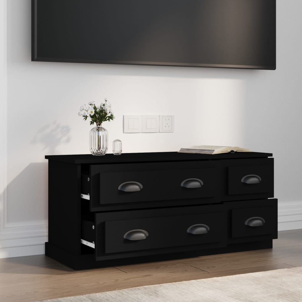 Mobile Porta TV Nero 100x35,5x45 cm in Legno Multistrato - homemem39