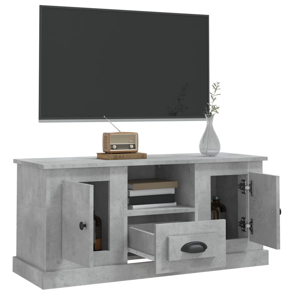 Mobile Porta TV Grigio Cemento 100x35,5x45cm Legno Multistrato - homemem39