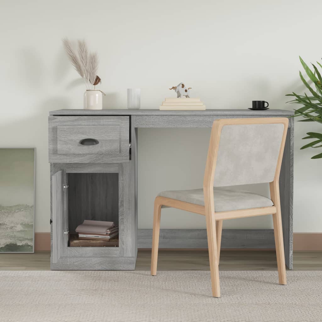 Scrivania Cassetto Grigio Sonoma 115x50x75 cm Legno Multistrato - homemem39