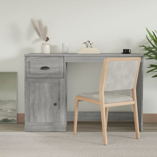 Scrivania Cassetto Grigio Sonoma 115x50x75 cm Legno Multistrato - homemem39
