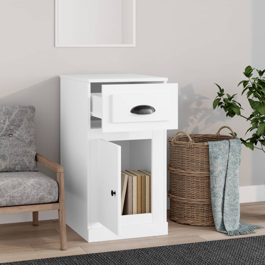 Mobiletto con Cassetto Bianco 40x50x75 cm in Legno Multistrato | homemem39