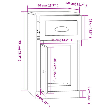 Mobiletto con Cassetto Bianco 40x50x75 cm in Legno Multistrato | homemem39