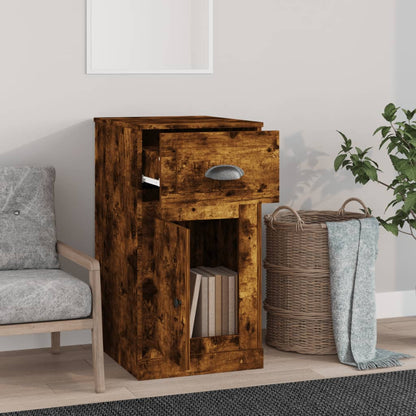Mobiletto con Cassetto Rovere Fumo 40x50x75cm Legno Multistrato | homemem39
