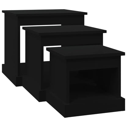 Tavolini da Salotto 3 pz Neri in Legno Multistrato | homemem39