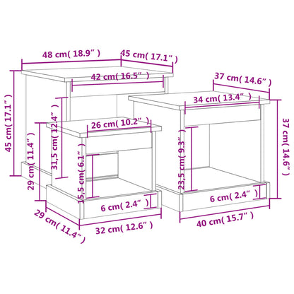 Tavolini da Salotto 3 pz Neri in Legno Multistrato | homemem39