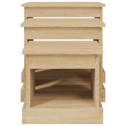 Tavolini da Salotto 3 pz Rovere Sonoma in Legno Multistrato | homemem39