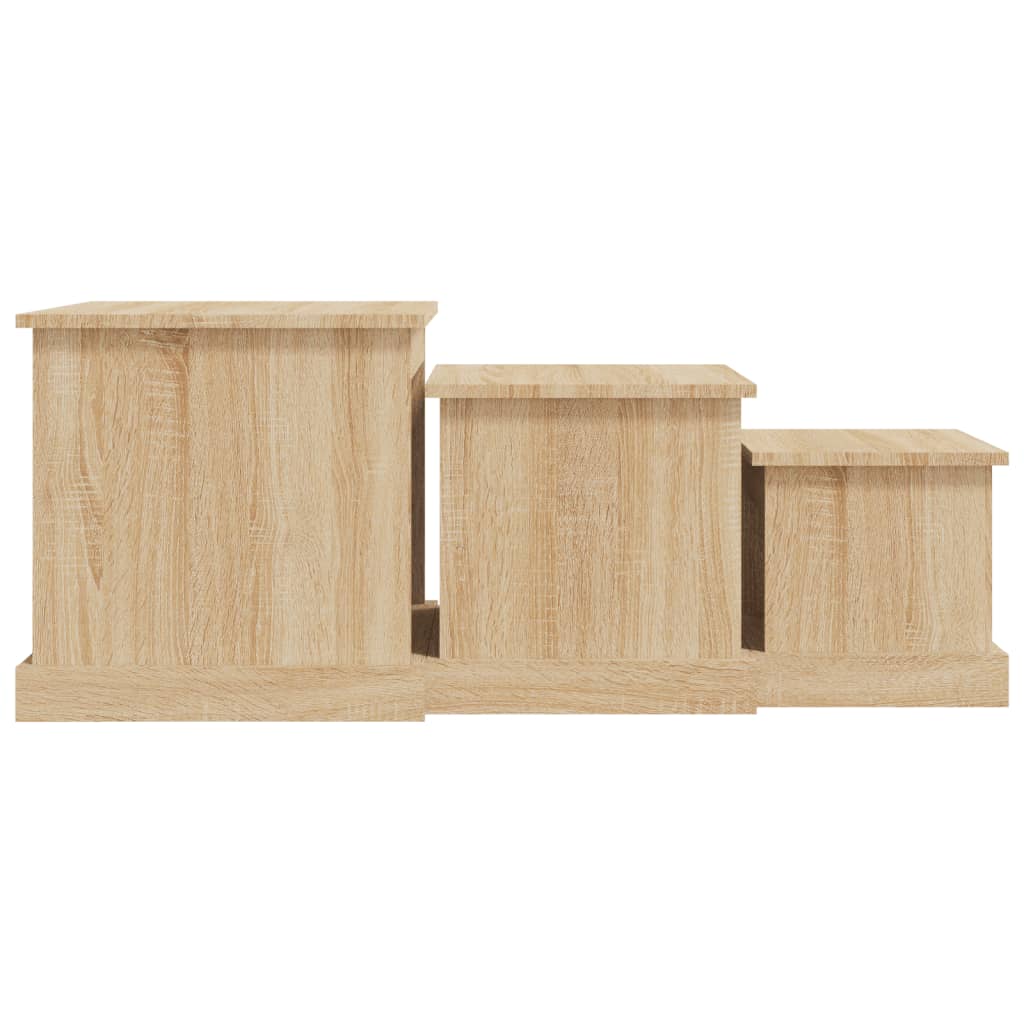 Tavolini da Salotto 3 pz Rovere Sonoma in Legno Multistrato | homemem39