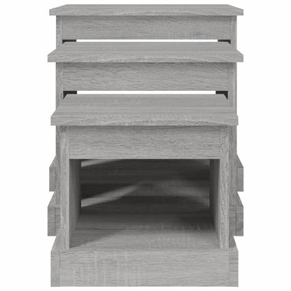 Tavolini da Salotto 3 pz Grigio Sonoma in Legno Multistrato | homemem39