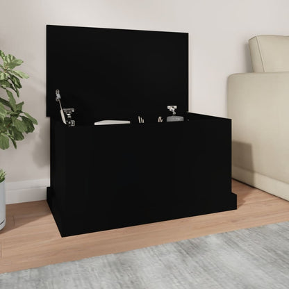 Contenitore Portaoggetti Nero 70x40x38 cm Legno Multistrato - homemem39