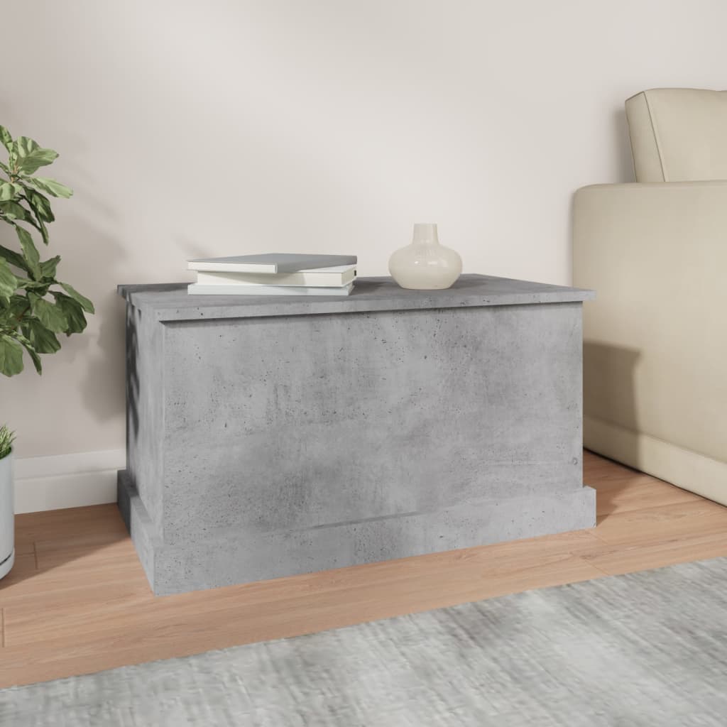 Contenitore Grigio Cemento 70x40x38 cm in Legno Multistrato - homemem39