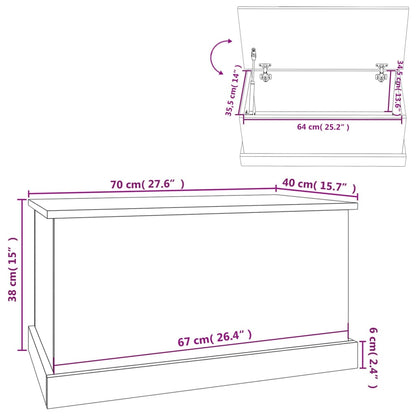 Contenitore Rovere Fumo 70x40x38 cm Legno Multistrato | homemem39