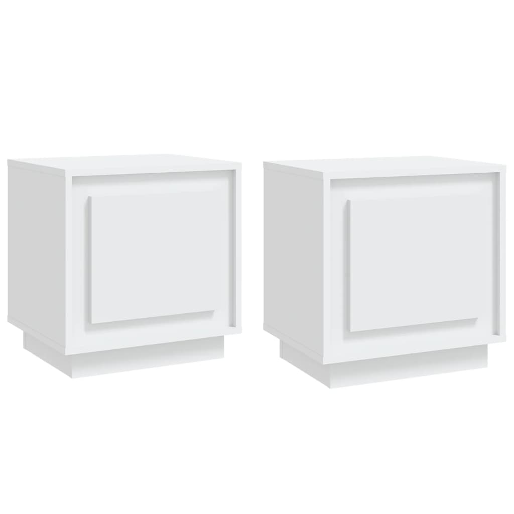 Comodini 2 pz Bianchi 44x35x45 cm in Legno Multistrato - homemem39