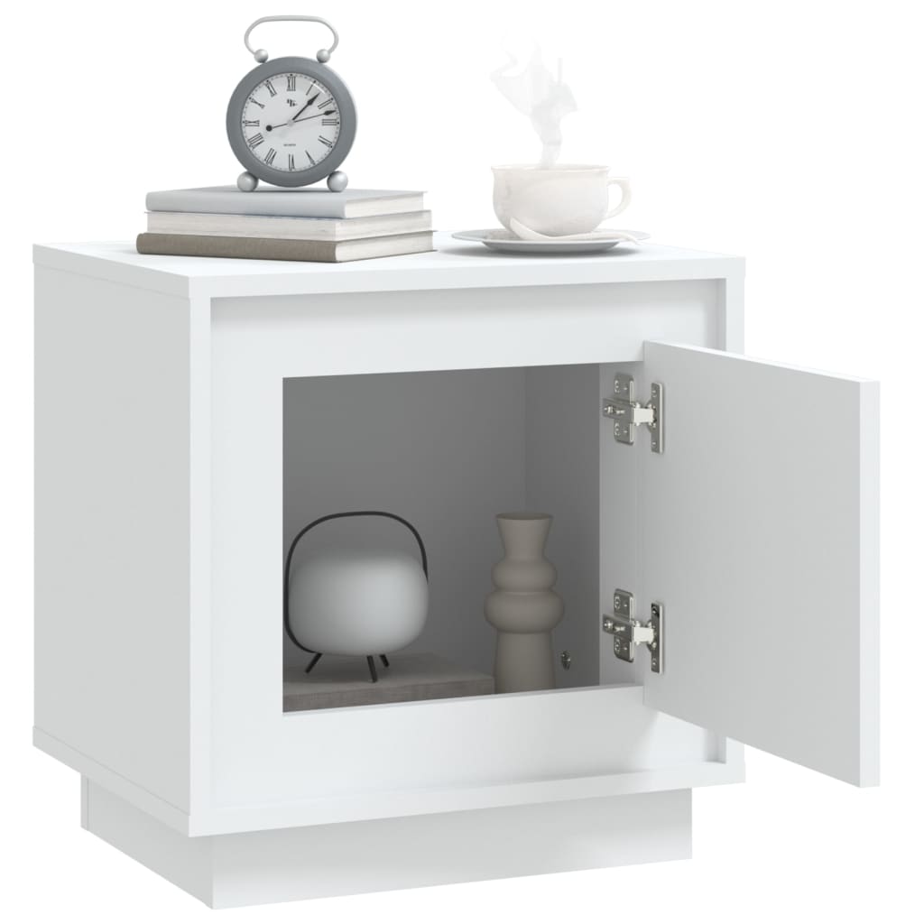 Comodini 2 pz Bianchi 44x35x45 cm in Legno Multistrato - homemem39