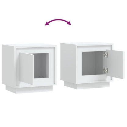 Comodini 2 pz Bianchi 44x35x45 cm in Legno Multistrato - homemem39