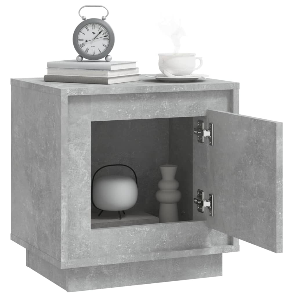 Comodino Grigio Cemento 44x35x45 cm in Legno Multistrato - homemem39