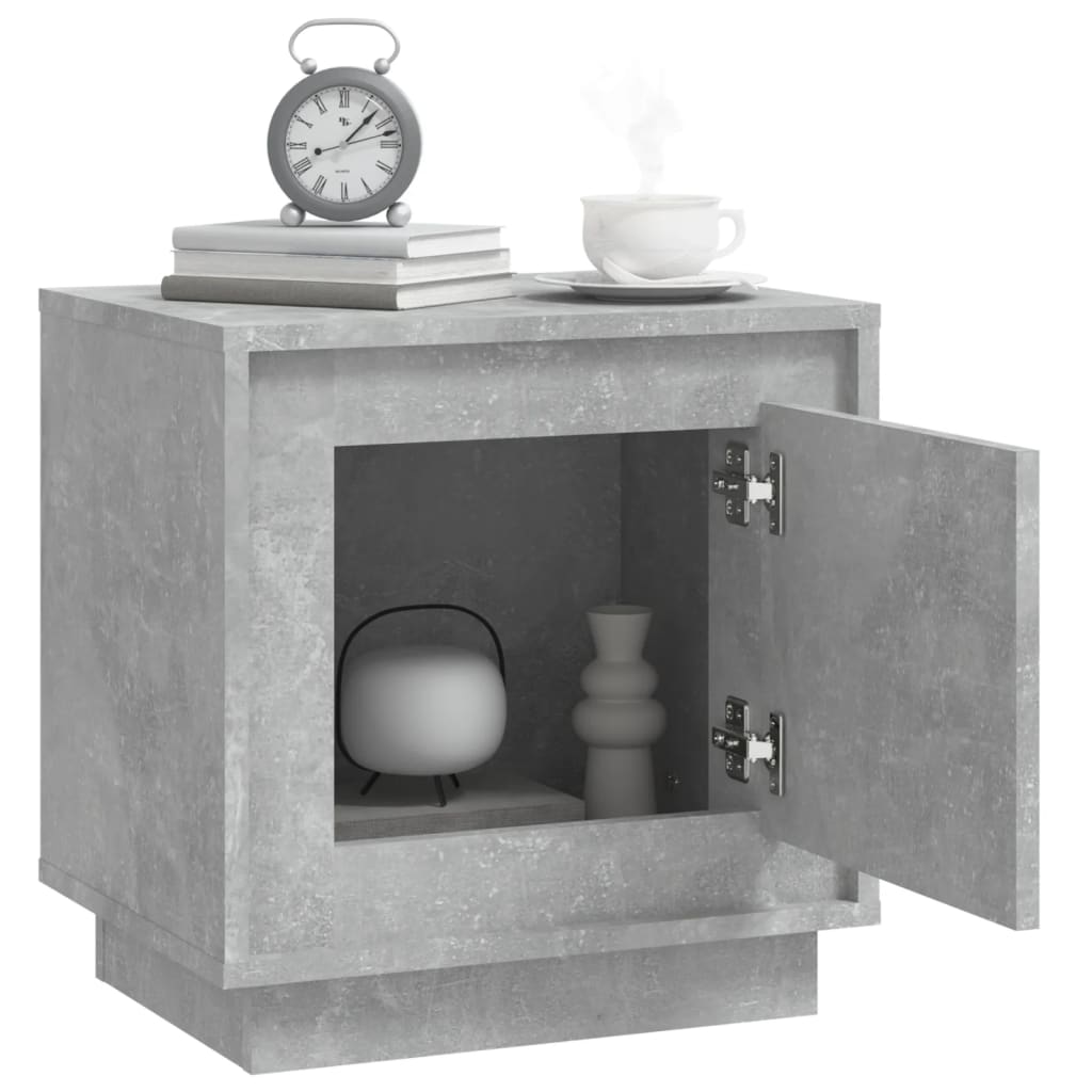 Comodini 2 pz Grigio Cemento 44x35x45 cm in Legno Multistrato - homemem39