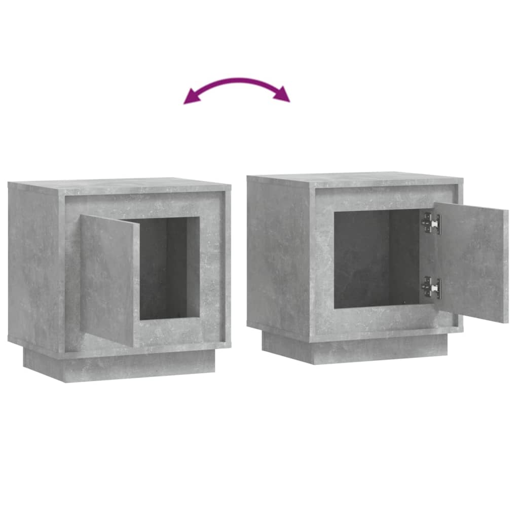 Comodini 2 pz Grigio Cemento 44x35x45 cm in Legno Multistrato - homemem39