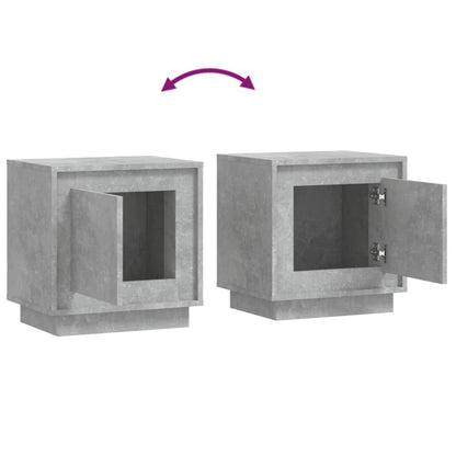 Comodini 2 pz Grigio Cemento 44x35x45 cm in Legno Multistrato - homemem39