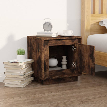 Comodino Rovere Fumo 44x35x45 cm in Legno Multistrato - homemem39