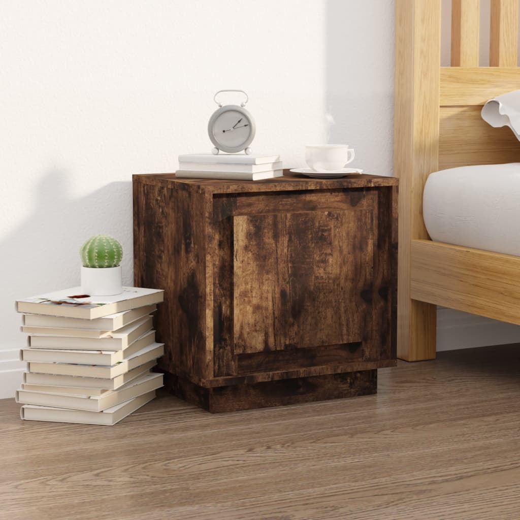 Comodino Rovere Fumo 44x35x45 cm in Legno Multistrato - homemem39