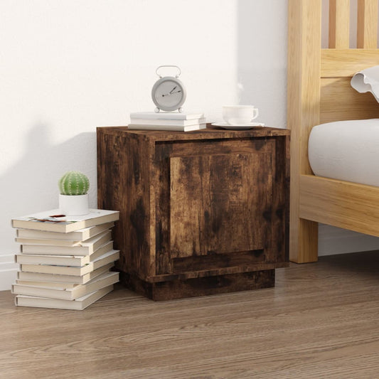 Comodino Rovere Fumo 44x35x45 cm in Legno Multistrato - homemem39
