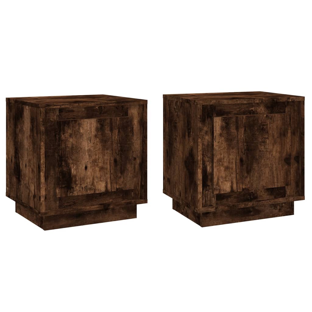 Comodini 2 pz Rovere Fumo 44x35x45 cm in Legno Multistrato - homemem39